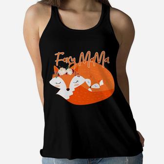 Foxy Mama For Fox Lover Mama Fox Ladies Flowy Tank - Seseable