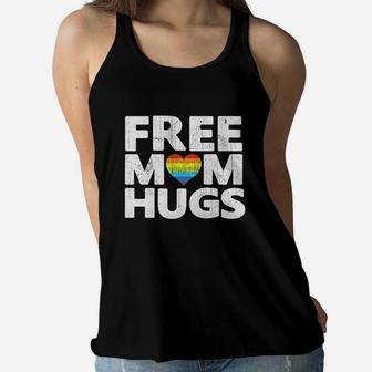 Free Mom Hugs Free Mom Hugs Rainbow Gay Pride Ladies Flowy Tank - Seseable
