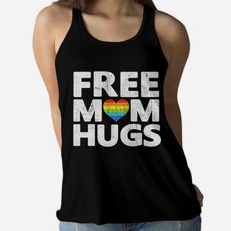 Free Mom Hugs Free Mom Hugs Rainbow Gay Pride Ladies Flowy Tank - Seseable