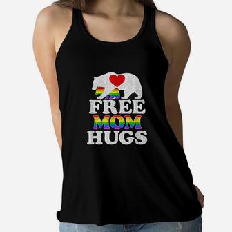 Free Mom Hugs Lgbt Pride Mama Bear Ladies Flowy Tank - Seseable
