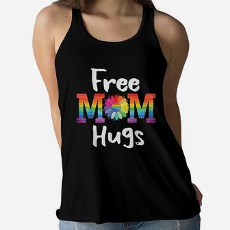 Free Mom Hugs Lgbt Pride Parades Daisy Flower Ladies Flowy Tank - Seseable