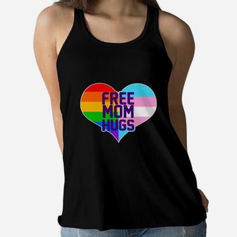 Free Mom Hugs Lgbt Support Ladies Flowy Tank - Seseable