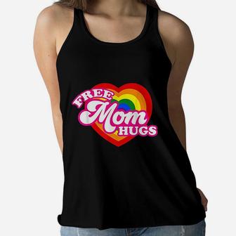 Free Mom Hugs Women Lgbtq Gay Pride Ladies Flowy Tank - Seseable