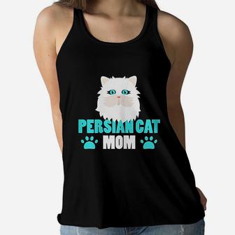Fun Persian Cat Mom Ladies Flowy Tank - Seseable