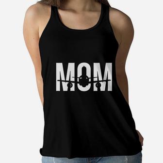 Funny Airplane Pilot Mom Aviation Lover Gift Ladies Flowy Tank - Seseable