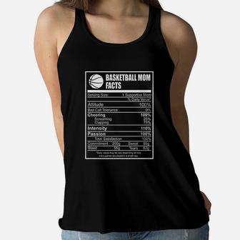 Funny Basketball Mom Nutrition Facts Proud Parent Ladies Flowy Tank - Seseable