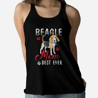 Funny Beagle Mom Best Ever Ladies Flowy Tank - Seseable