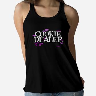 Funny Cookie Dealer Mom Dad Scouts Girls Kids Scouting Ladies Flowy Tank - Seseable