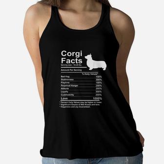 Funny Corgi Facts Nutrition Gift Cardigan Pembroke Corgi Mom Ladies Flowy Tank - Seseable