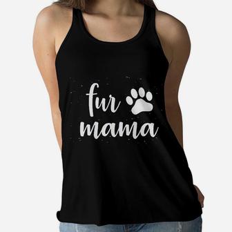 Funny Dog Mama Cute Fur Mama Ladies Flowy Tank - Seseable