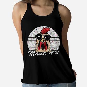 Funny Farmer Mother Gifts Sunglasses Retro Chicken Mama Ladies Flowy Tank - Seseable