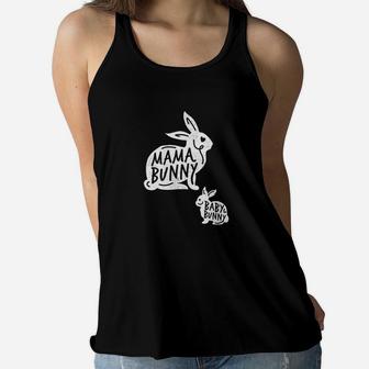 Funny Mama Bunny Baby Bunny Gift Idea Fun Gift Design Ladies Flowy Tank - Seseable