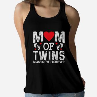 Funny Mom Of Twins Classic Overachiever Twins Ladies Flowy Tank - Seseable