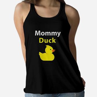 Funny Mommy Duck Rubber Ladies Flowy Tank - Seseable