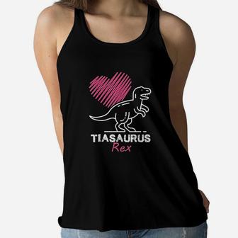 Funny Spanish Mothers Day Auntie Gift Gift Tia Saurus Rex Ladies Flowy Tank - Seseable