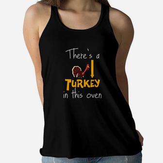 Funny Thanksgiving Turkey Premium Expecting Mom Ladies Flowy Tank - Seseable