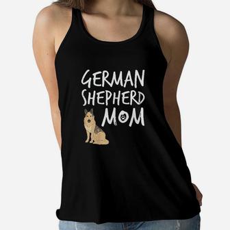 German Shepherd Mom Dog Puppy Pet Lover Gift Ladies Flowy Tank - Seseable