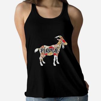 Goat Mothers Day Mama Farm Ladies Flowy Tank - Seseable