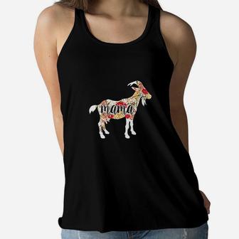 Goat Mothers Day Mama Farm Mom Lover Floral Gift Ladies Flowy Tank - Seseable