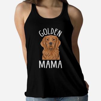 Golden Retriever Mom Golden Mama Ladies Flowy Tank - Seseable