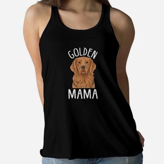 Golden Retriever Mom Shirt Golden Mama Ladies Flowy Tank - Seseable