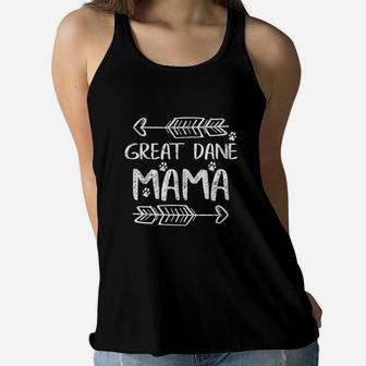 Great Dane Mom Funny Dog Mom Gift Great Ladies Flowy Tank - Seseable