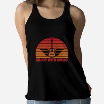 Guitar Wings Enjoy With Music Gift Idea For Music Lovers Women Flowy Tank - Seseable