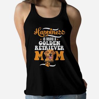 Happiness Is Being A Golden Retriever Mom Cute Funny Ladies Flowy Tank - Seseable