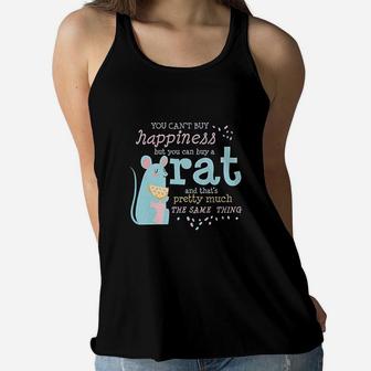 Happiness Rat Gift For Rat Lovers Owners Rat Mom Dad Ladies Flowy Tank - Seseable