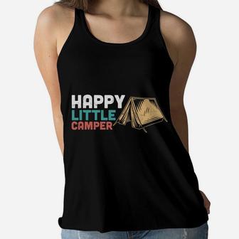 Happy Little Camper Camping Tent Amazing Time Women Flowy Tank - Seseable