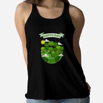 Happy Mother Earth Day Nature Lovers Climate Change Ladies Flowy Tank - Seseable