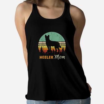 Heeler Mom Mama Mother Pet Cattle Dog Owner Ladies Flowy Tank - Seseable