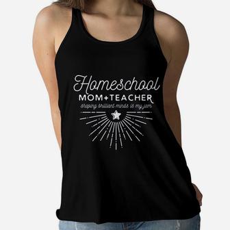 Homeschool Mom Teacher Ladies Flowy Tank - Seseable