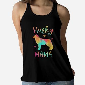 Husky Mama Gifts Dog Mom Ladies Flowy Tank - Seseable