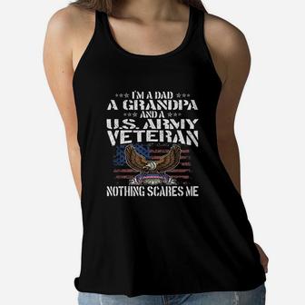 I Am A Dad Grandpa And Us Army Veteran Ladies Flowy Tank - Seseable