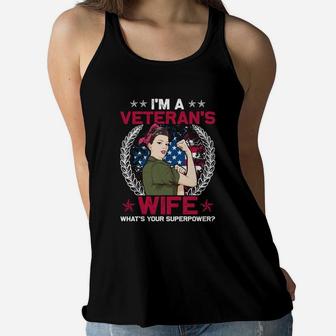 I Am A Veterans Wife What Is Your Superpower Women Flowy Tank - Seseable