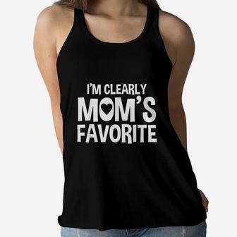 I Am Clearly Moms Favorite Sibling Gift Ladies Flowy Tank - Seseable