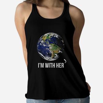 I Am With Her Mother Earth Ladies Flowy Tank - Seseable