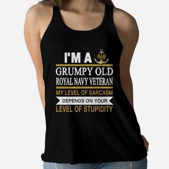 I M A Grumpy Old Man Royal Navy Veteran My Level O - Mens Premium T-shirt Ladies Flowy Tank - Seseable