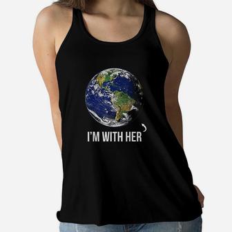 Im With Her Mother Earth birthday Ladies Flowy Tank - Seseable