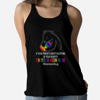 I'm Your Mom Now Lgbt Free Hugs Support Pride Mom Hugs Ladies Flowy Tank - Seseable