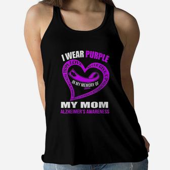 In My Memory Of My Mom Alzheimers Awareness Ladies Flowy Tank - Seseable