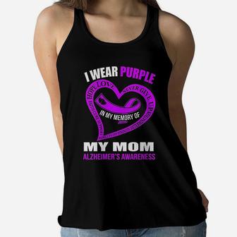 In My Memory Of My Mom Alzheimer's Awareness Ladies Flowy Tank - Seseable