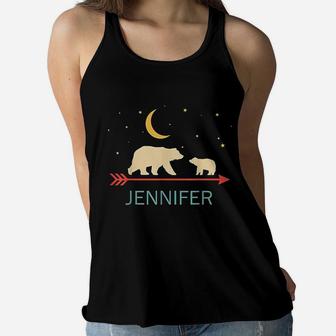 Jennifer Name Gift Personalized Mama Bear Ladies Flowy Tank - Seseable