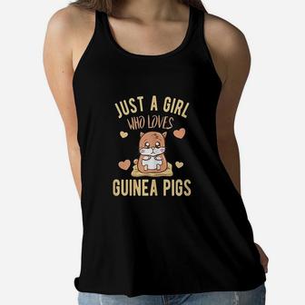 Just A Girl Who Loves Guinea Pigs Wheek Cavy Lover Mom Ladies Flowy Tank - Seseable