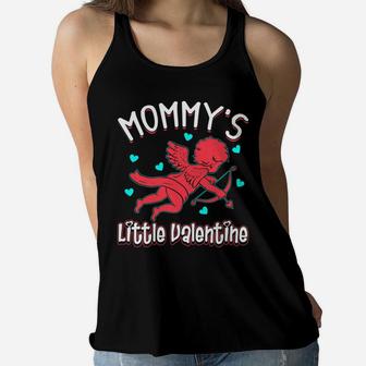 Kids Funny Valentines Day Boys Mommys Little Valentine Ladies Flowy Tank - Seseable