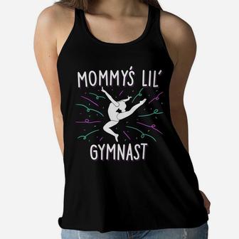 Kids Girls Gymnastics Mommys Lil Gymnast Mom Dance Gifts Ladies Flowy Tank - Seseable