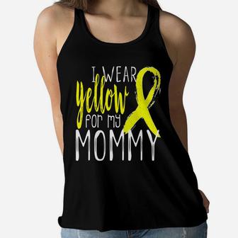 Kids I Wear Yellow Ribbon For My Mommy Kids Youth Ladies Flowy Tank - Seseable