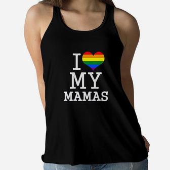Kids Present For Gay Moms Baby Clothes I Love My Mamas Ladies Flowy Tank - Seseable