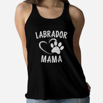 Labrador Mama Gift Black Golden Lab Mom Apparel Dog Ladies Flowy Tank - Seseable
